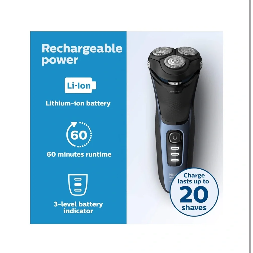 Philips Norelco Shaver 3500 S3212/82, Storm‎ Gray, 1 Count